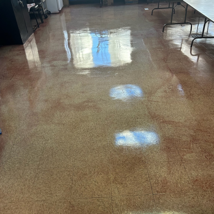Breakroom floor after Magic Floors restoration