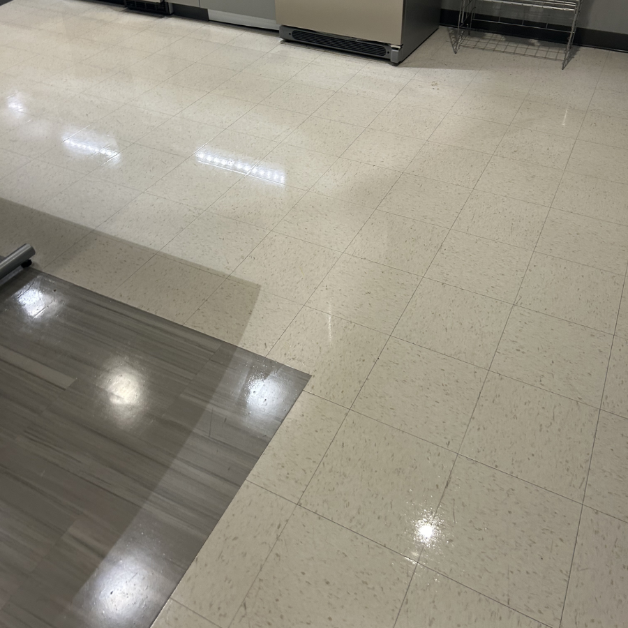 Bright polished commercial floor finish