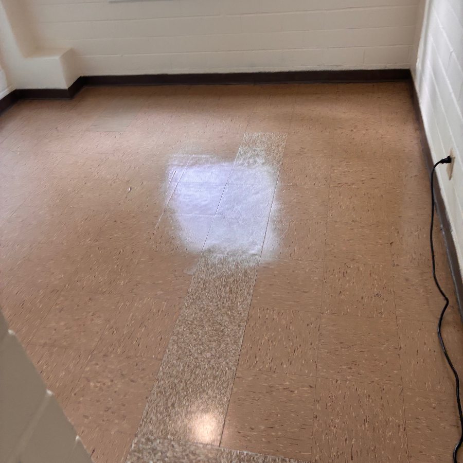 Small room floor after restoration